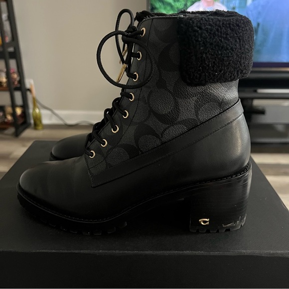 Coach Jill Women's Black Lace-Up Boots - Picture 4 of 8